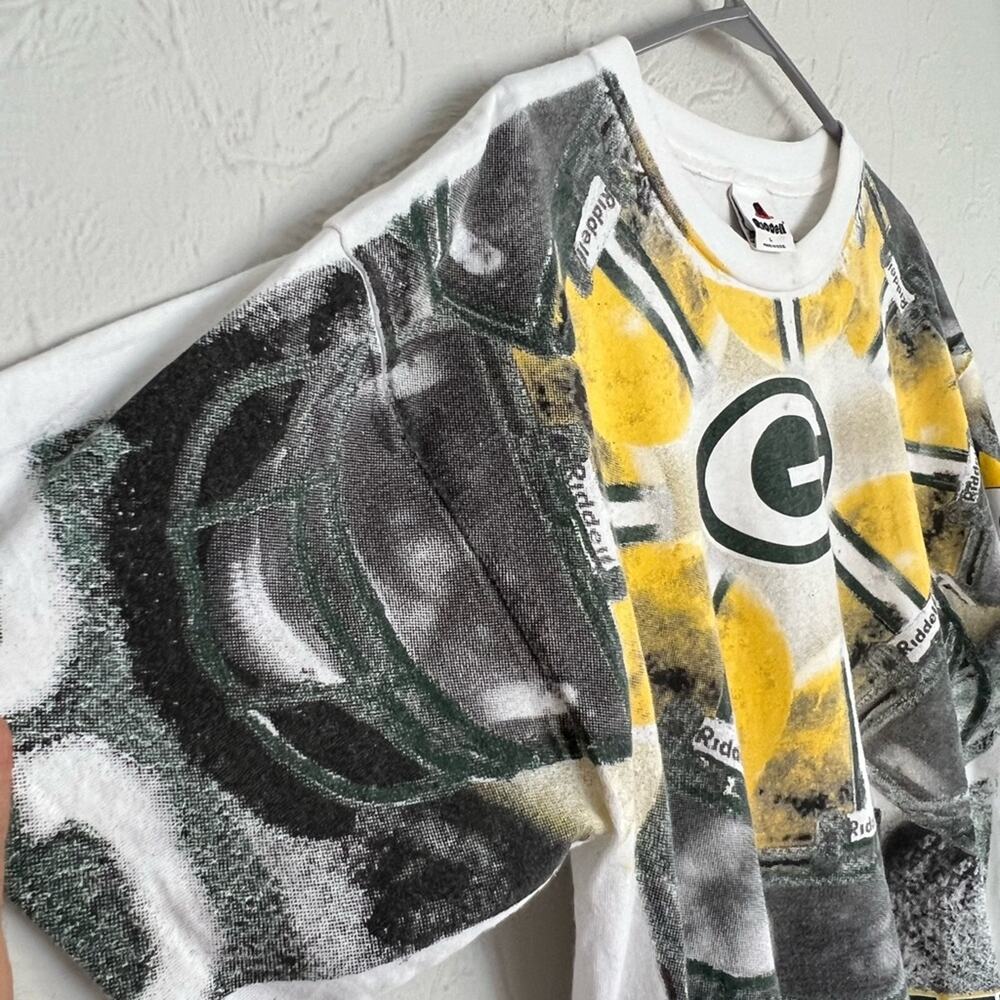 Vintage Green Bay Packers AOP Shirt 1996 Size Large SINGLE STITCH ALL OVER RARE - Picture 3 of 7